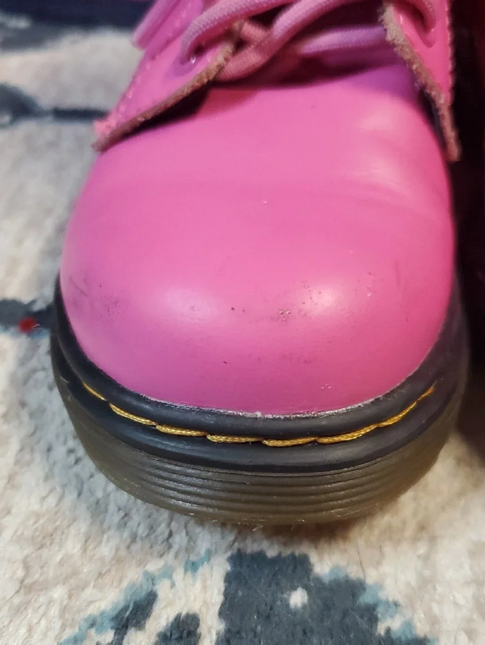 Dr. Martens Pink Lace-Up Kids Combat Boots